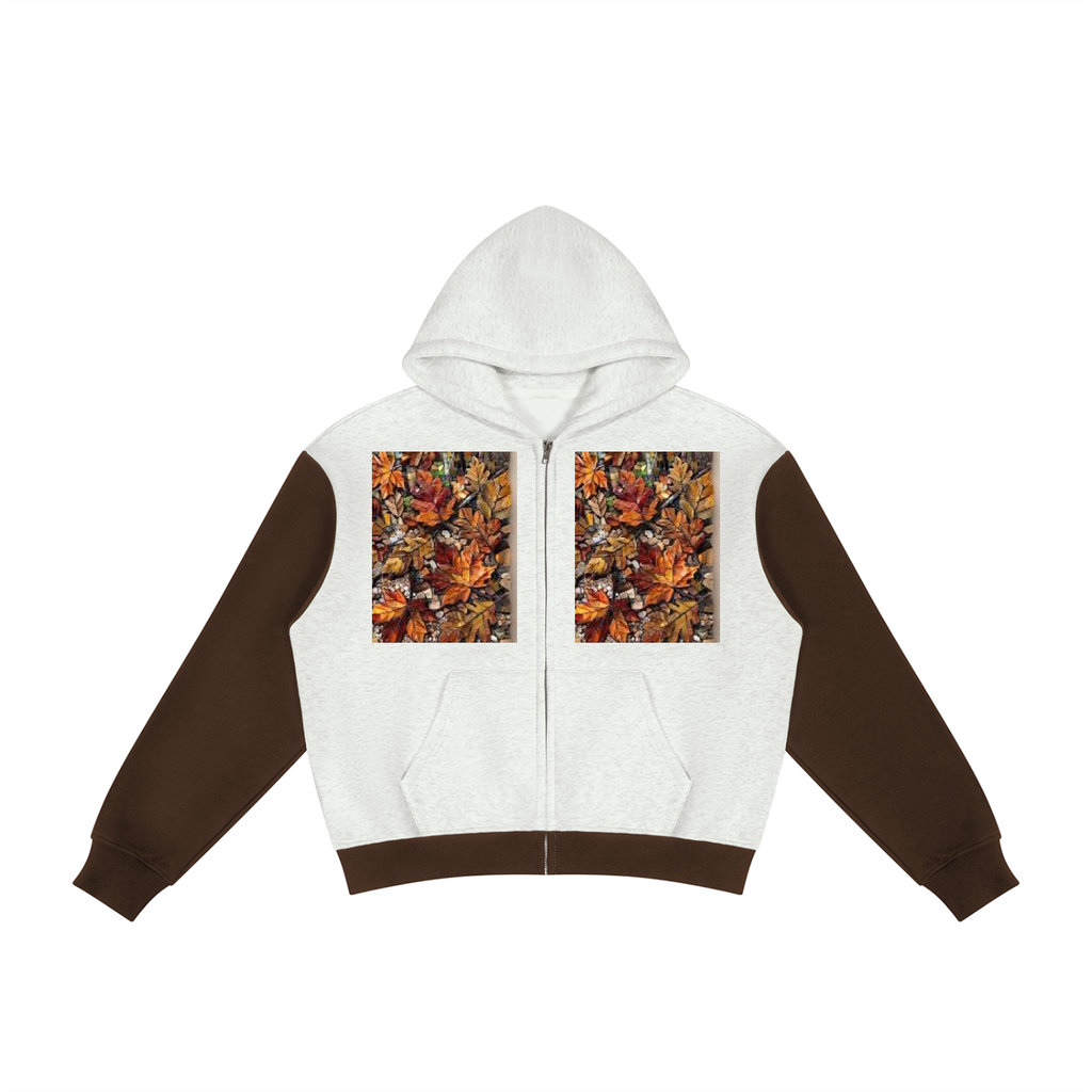 Unisex Color Block Fleece Full Zip Hoodie