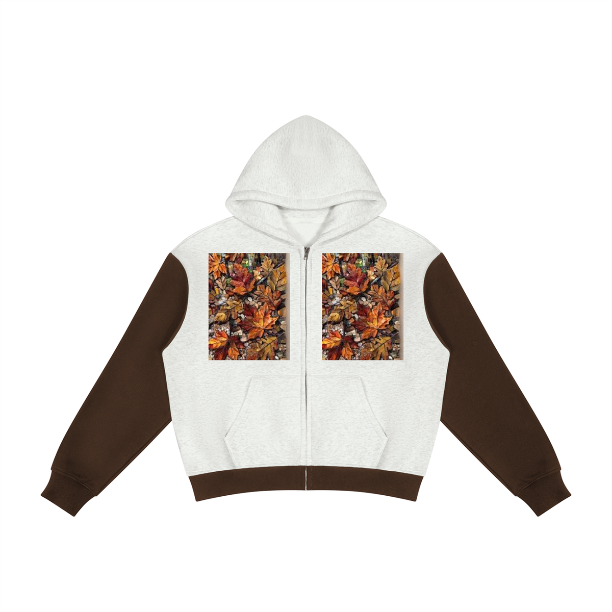 Unisex Color Block Fleece Full Zip Hoodie