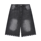 Pantaloncini in denim da uomo con effetto slavato e strappi