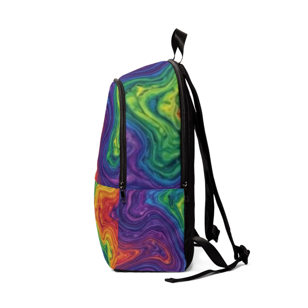 Rainbow Swirl Backpack | Psychedelic Marble Pattern
