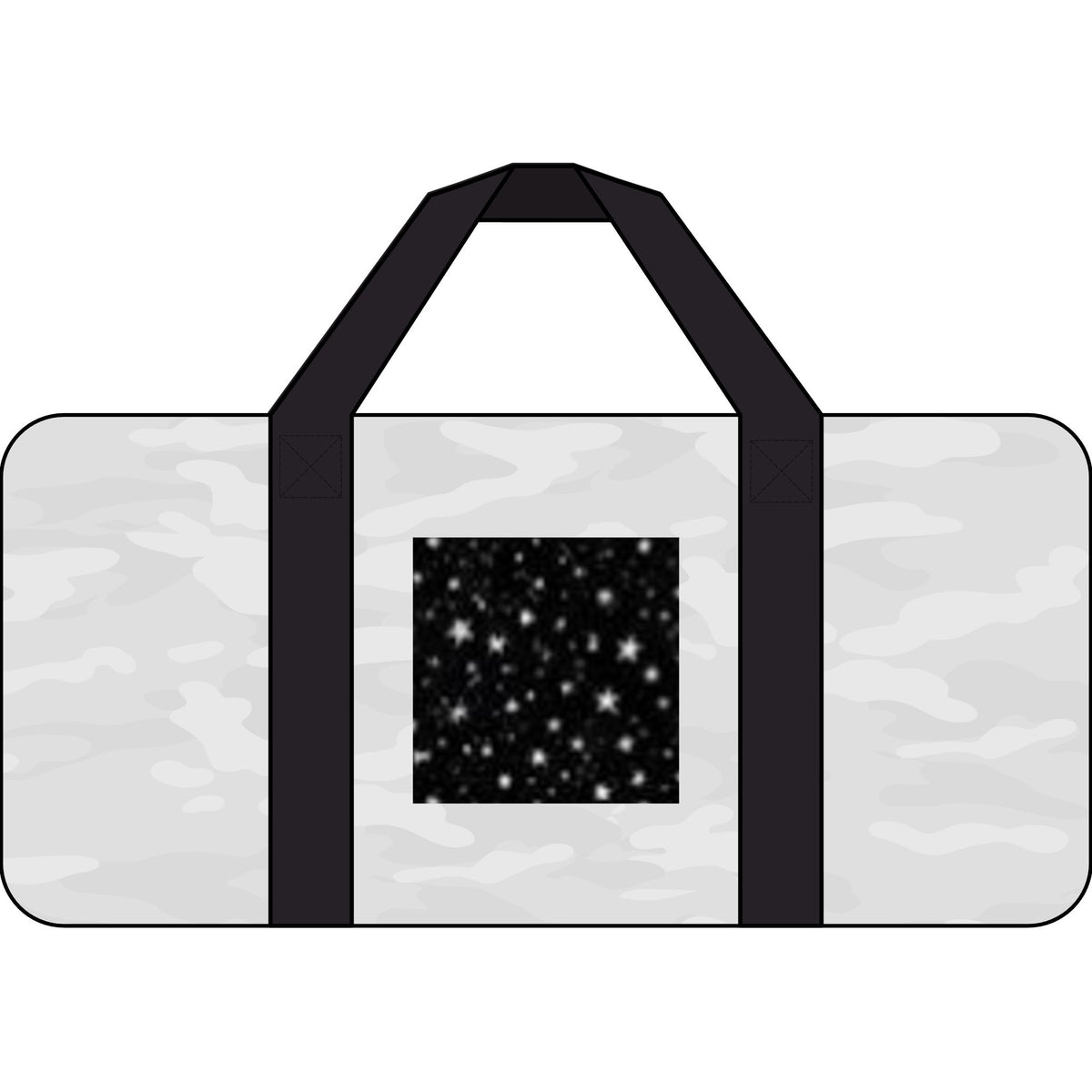 Galaxy Star Travel Duffel Bag — Checker/Camo Strap Adventure Gym Bag