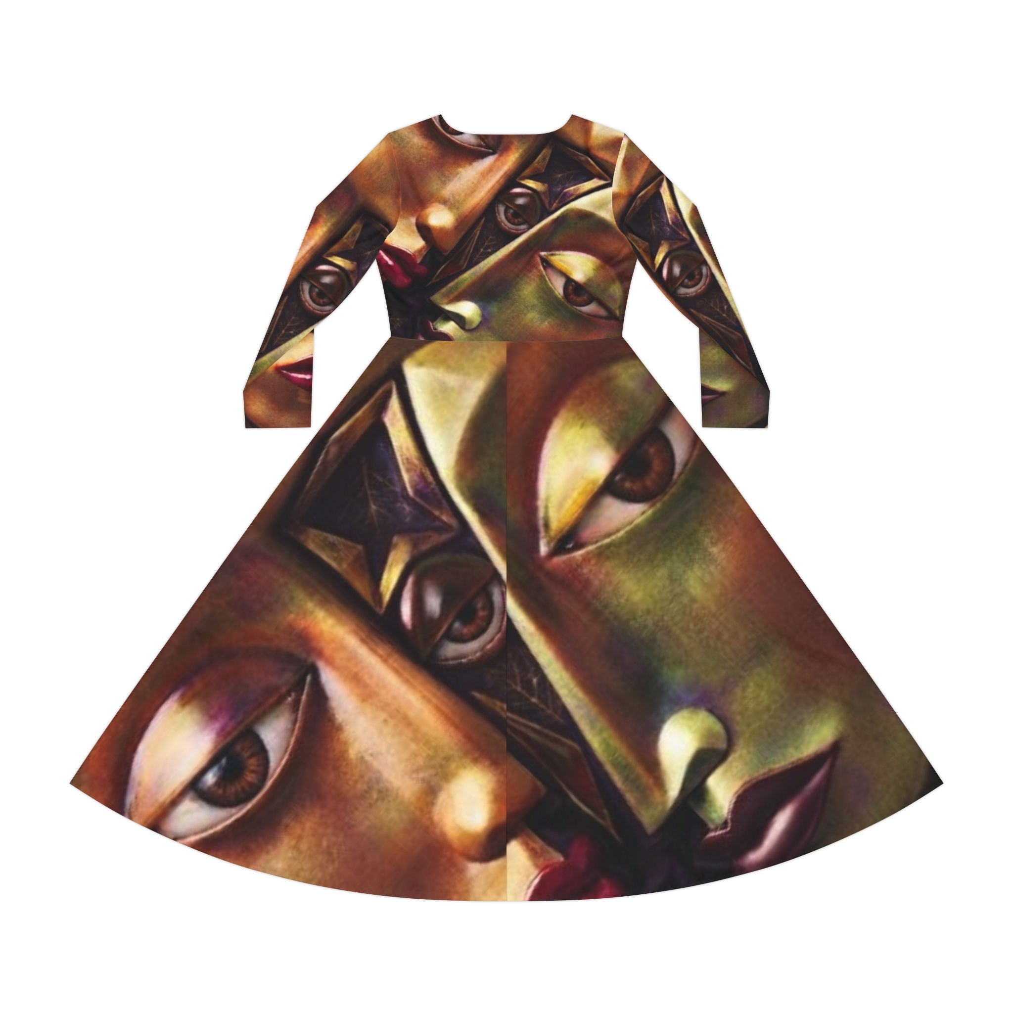 Abstract Long Sleeve Dress – Artistic dress  "No More Stolen Sisters!" #mmiwg Collection