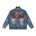 Vintage Wash Zip Up Denim Jacket