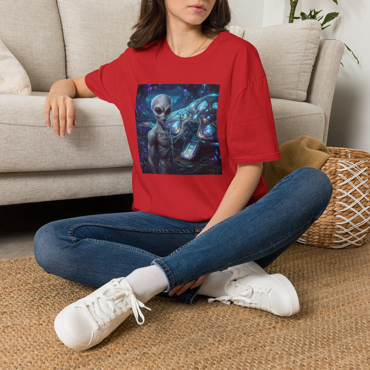 Alien Encounter T‑Shirt — Galactic Grey Extraterrestrial Art Tee