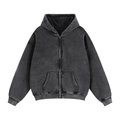 Felpa con cappuccio boxy in pile con zip frontale
