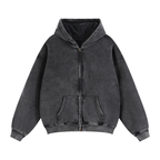 Felpa con cappuccio boxy in pile con zip frontale