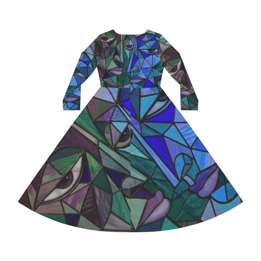 Abstract Long Sleeve Work Dress | No More Stolen Sisters Series #mmiwg
