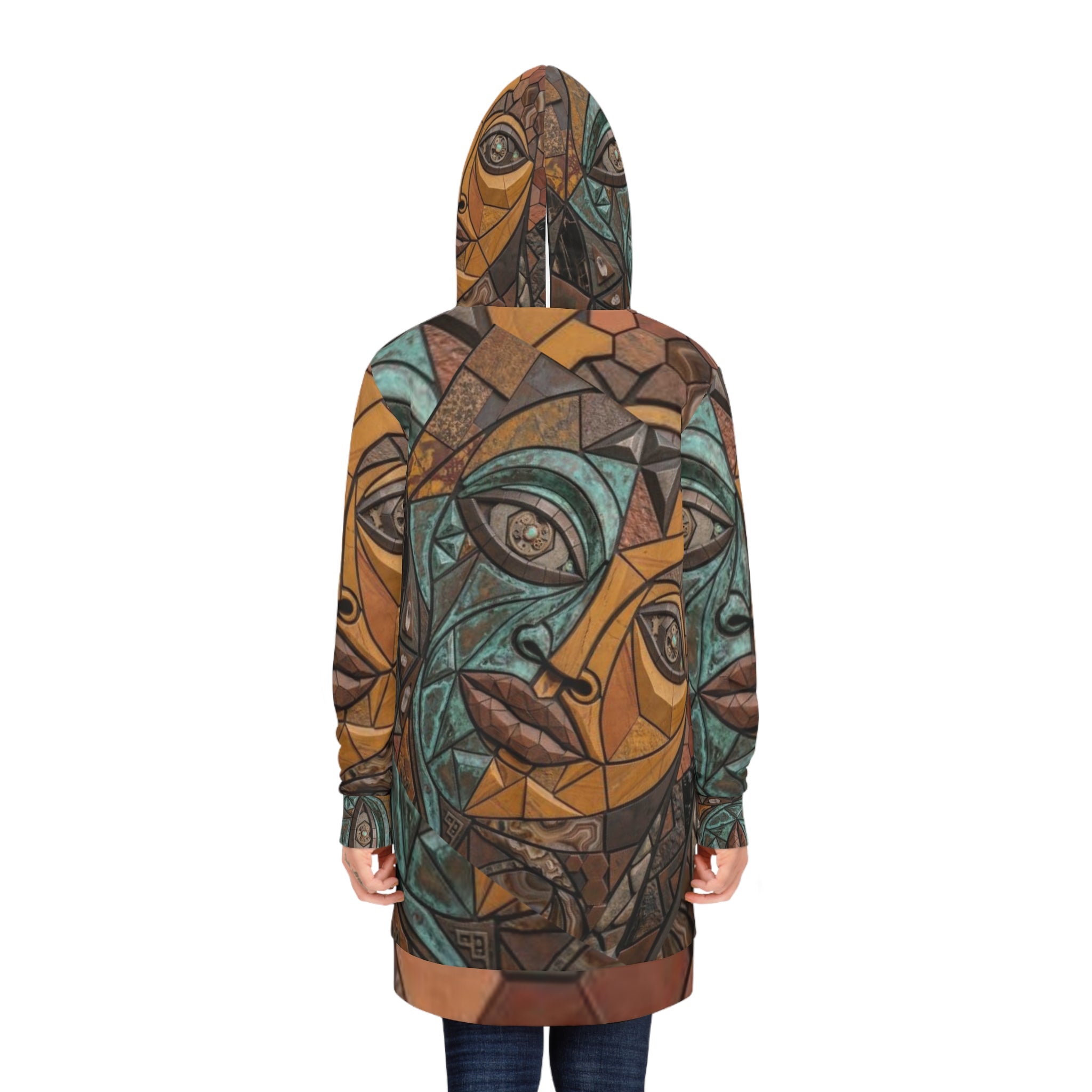 Geometric Mosaic Face Hoodie Dress | No More Stolen Sisters Series #mmiwg