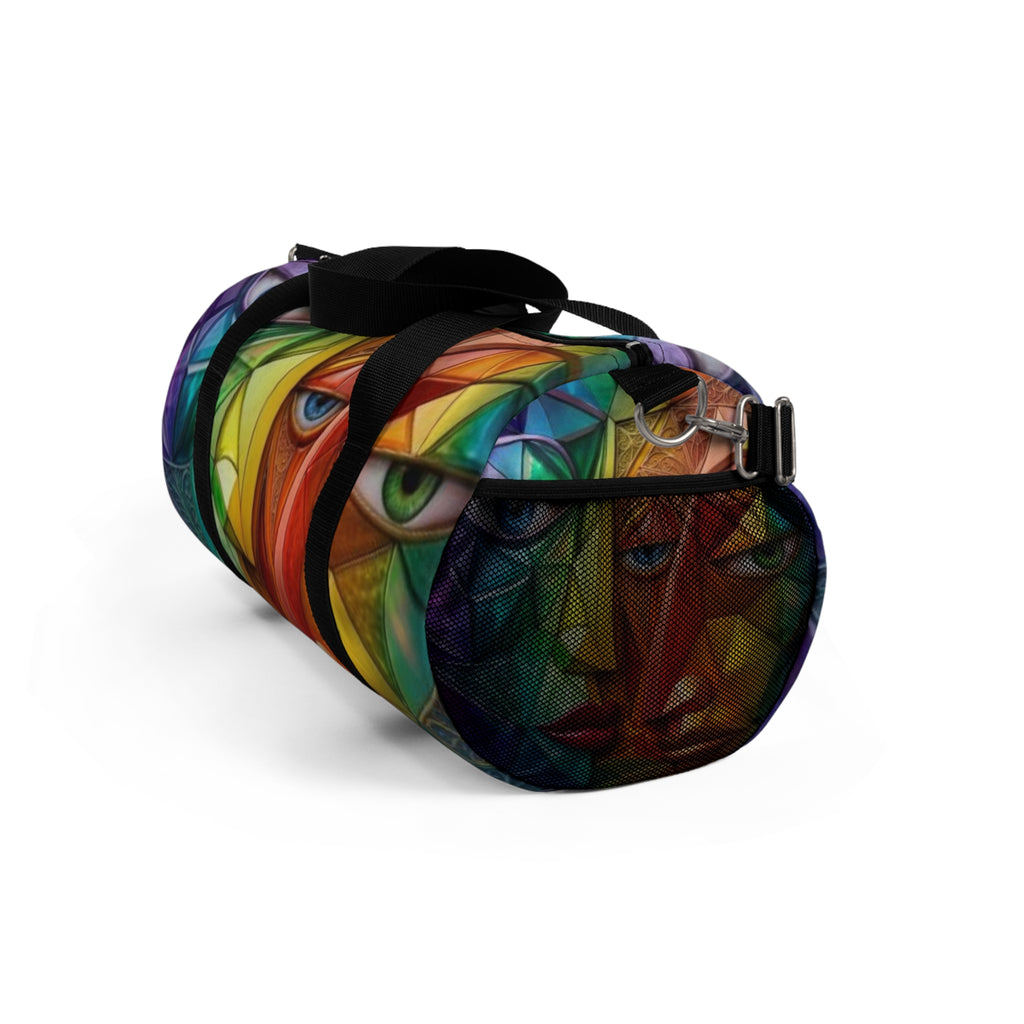 Colorful Geometric Eye Duffel Bag — Vibrant Abstract Travel Gym Bag