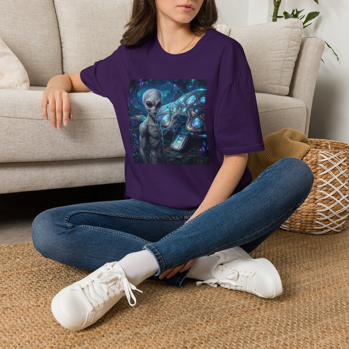 Alien Encounter T‑Shirt — Galactic Grey Extraterrestrial Art Tee