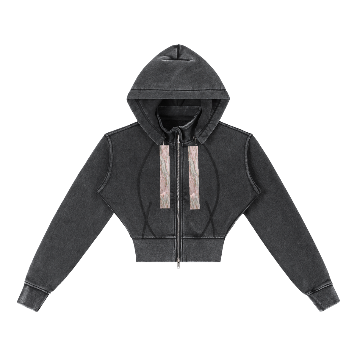 Vintage Washed Cropped Fleece Hoodie
