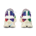 Colorful swirl women's mesh sneakers by Printify featuring vibrant athletic shoe design and breathable mesh material.