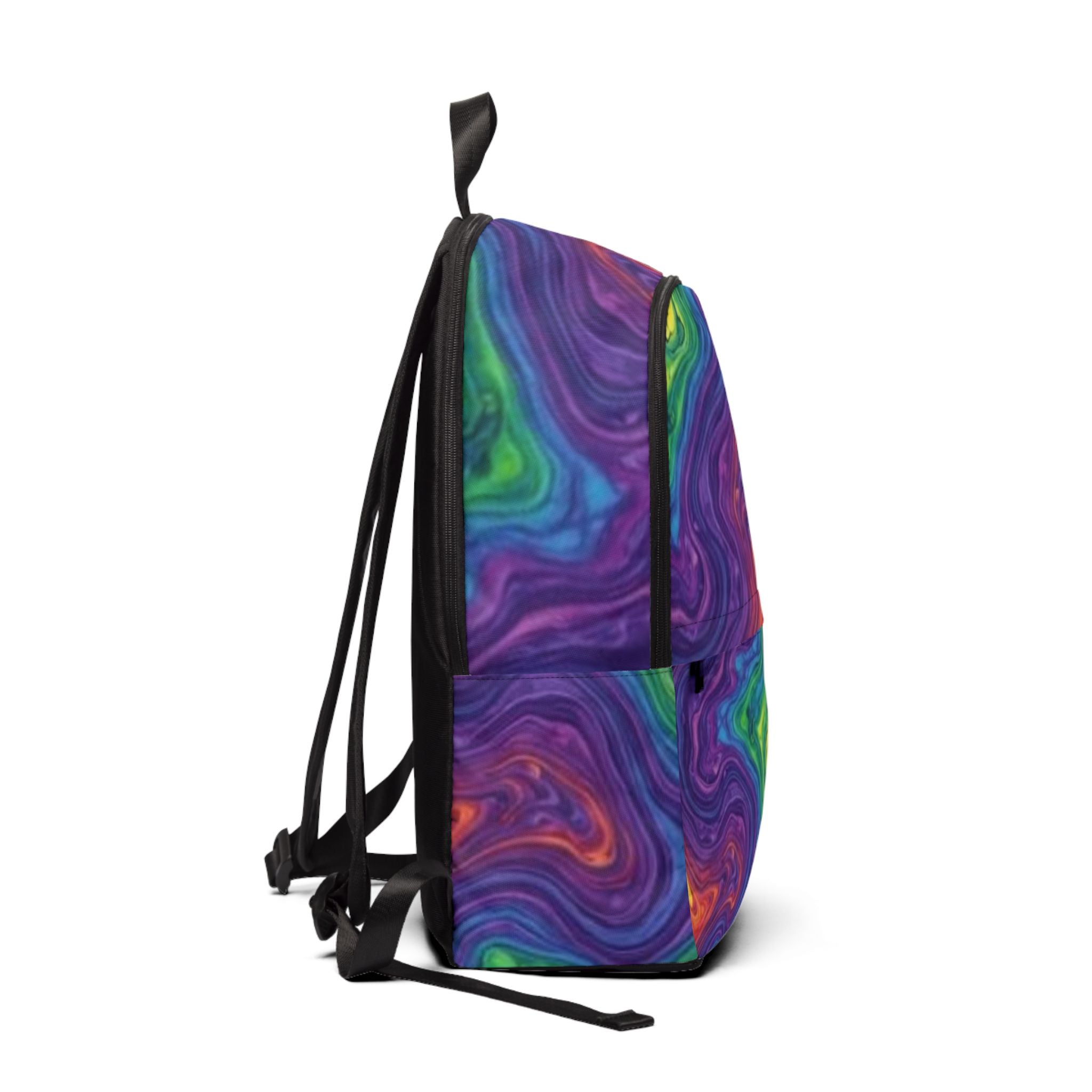 Rainbow Swirl Backpack | Psychedelic Marble Pattern