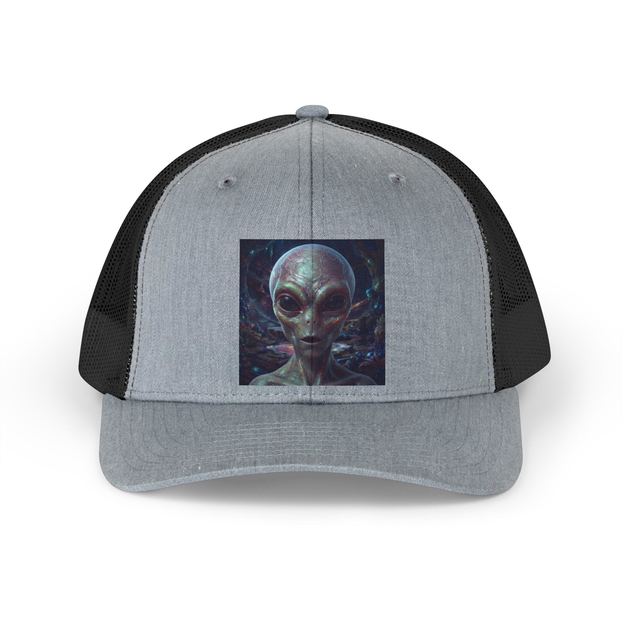 Alien Portrait baseball  cap UFO  Hat — Retro Sci‑Fi Mesh Cap