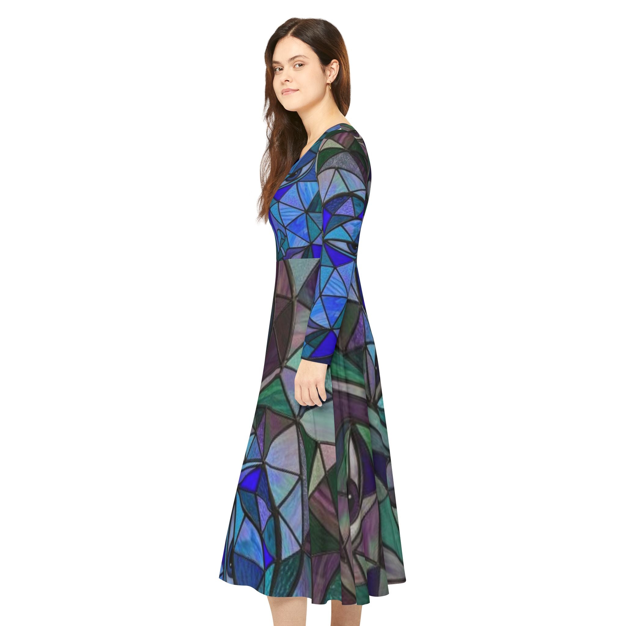 Abstract Long Sleeve Work Dress | No More Stolen Sisters Series #mmiwg