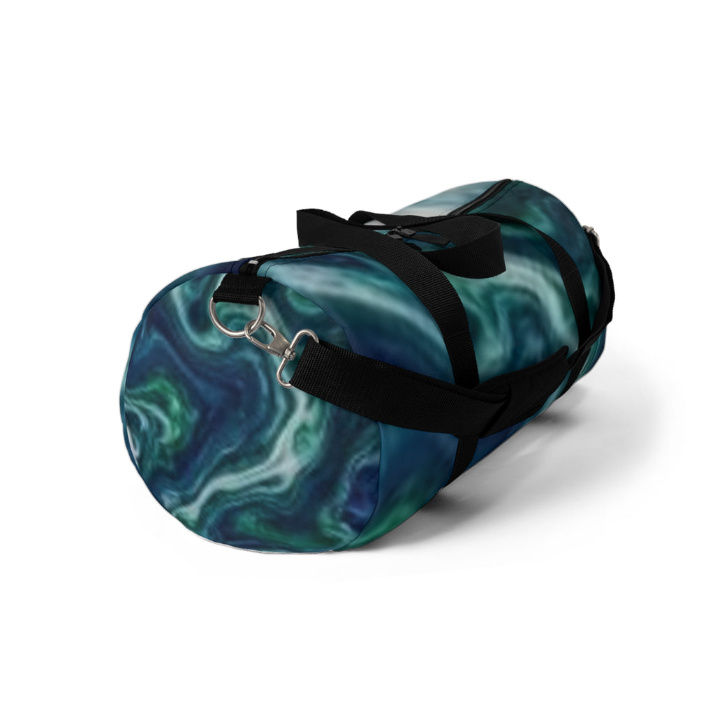 Teal Swirl Duffel Bag – Ocean Abstract Travel Gym Bag