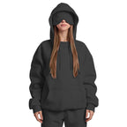 Women's Travel Nap Hoodie with Built-in Eye Mask|DTF