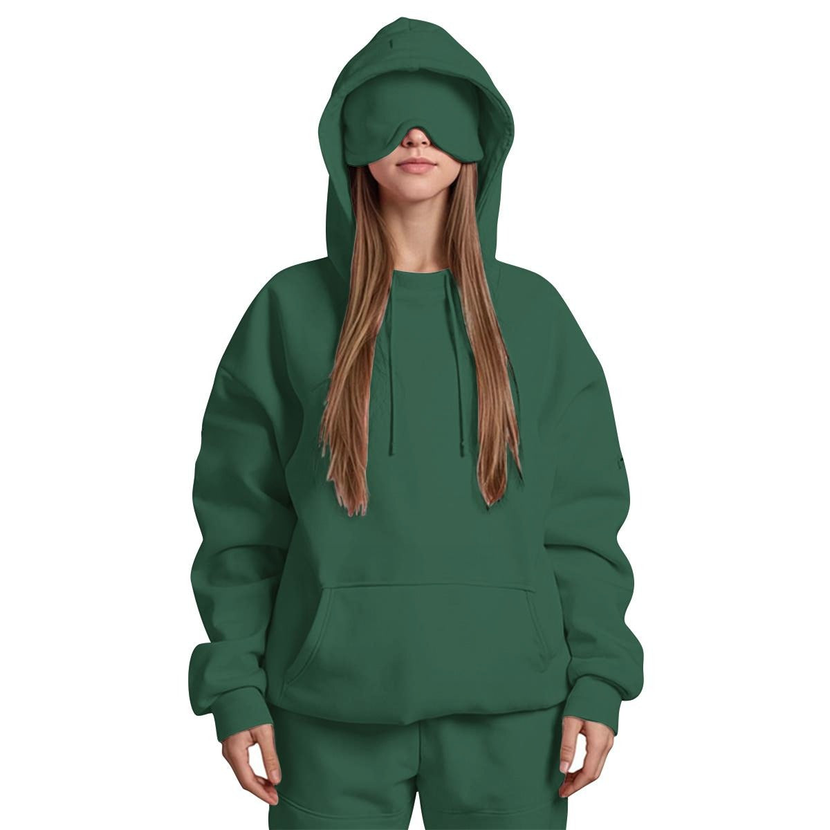 Women's Travel Nap Hoodie with Built-in Eye Mask|DTF