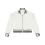Striped Rib Collar Zip Jacket