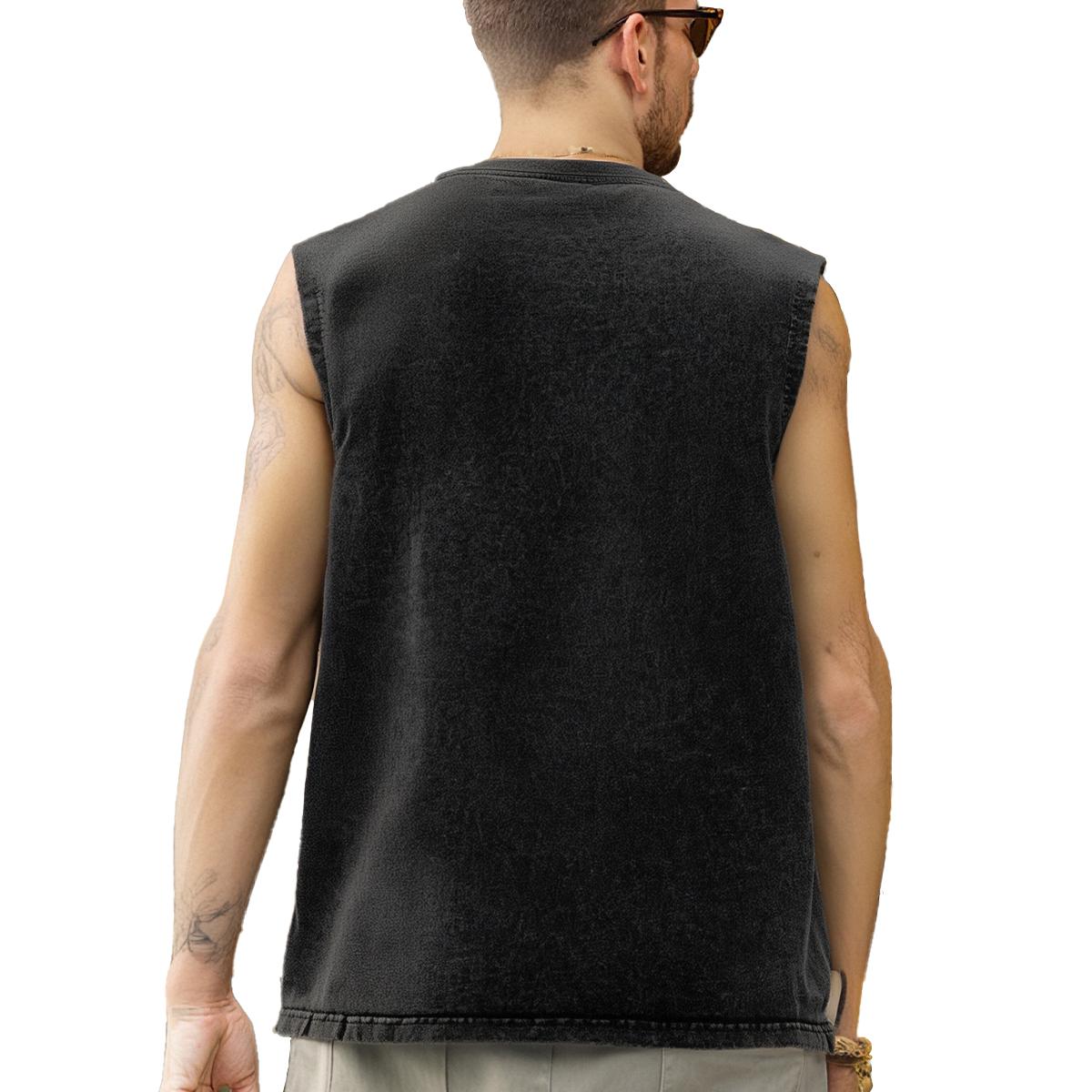 T-shirt smanicata in cotone lavato stampata negli USA|Cotone DTF 210 g/m²