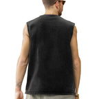 T-shirt sans manches en coton délavé, imprimé aux États-Unis|Coton 210GSM, DTF