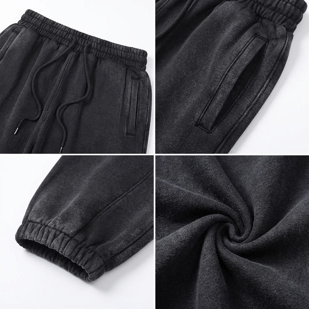 Heavyweight Fleece-Lined Washed Jogger Pants for Men|355GSM DTG