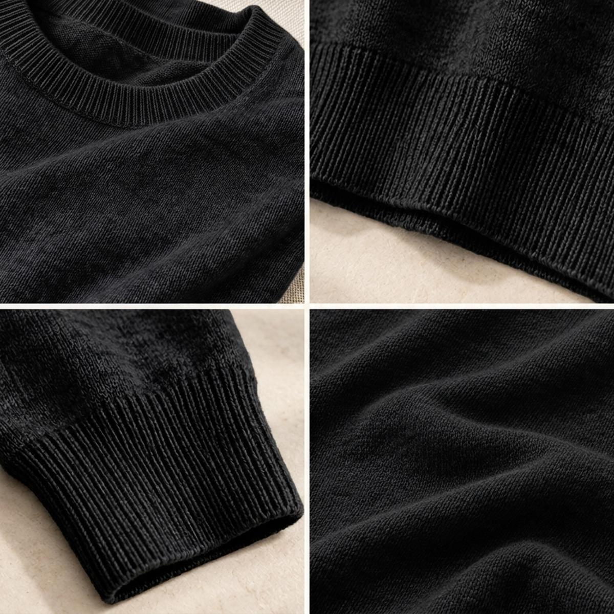 Unisex Soft Wool-Blend Crewneck Knit Sweater|Embroidery