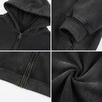 Fleece Lined Gradient Washed Zip Hoodie|355GSM DTF