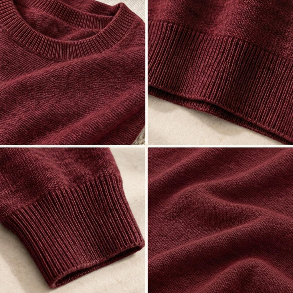 Unisex Soft Wool-Blend Crewneck Knit Sweater|Embroidery