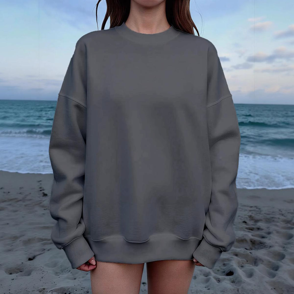Women's Drop Shoulder Crew Neck Sweatshirt|DTF