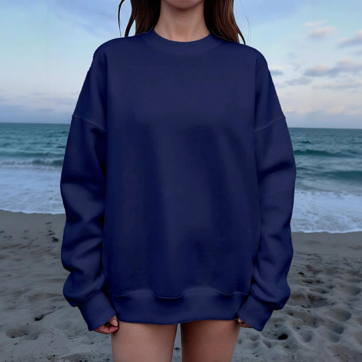 Women's Drop Shoulder Crew Neck Sweatshirt|DTF