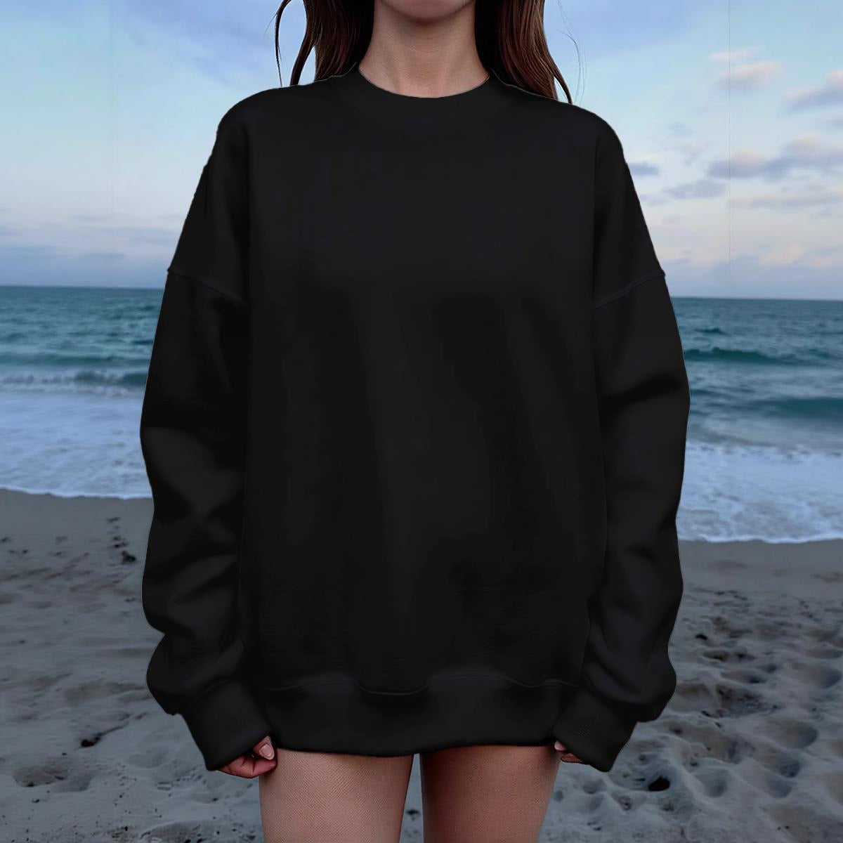 Women's Drop Shoulder Crew Neck Sweatshirt|DTF