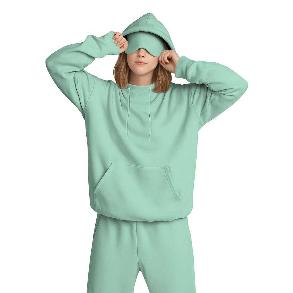 Women's Travel Nap Hoodie with Built-in Eye Mask|DTF