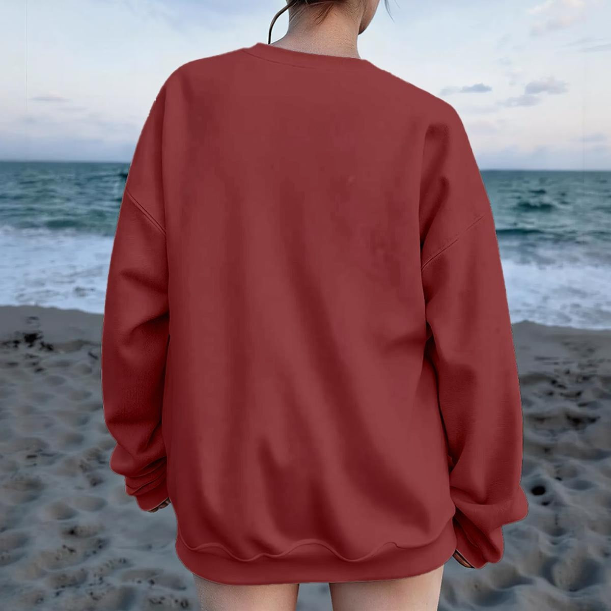 Women's Drop Shoulder Crew Neck Sweatshirt|DTF