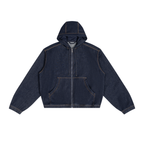 Men's Boxy Vintage Wash Hooded Denim Jacket