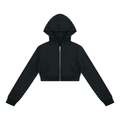 Felpa con cappuccio corta da donna con zip integrale