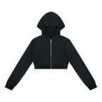 Felpa con cappuccio corta da donna con zip integrale