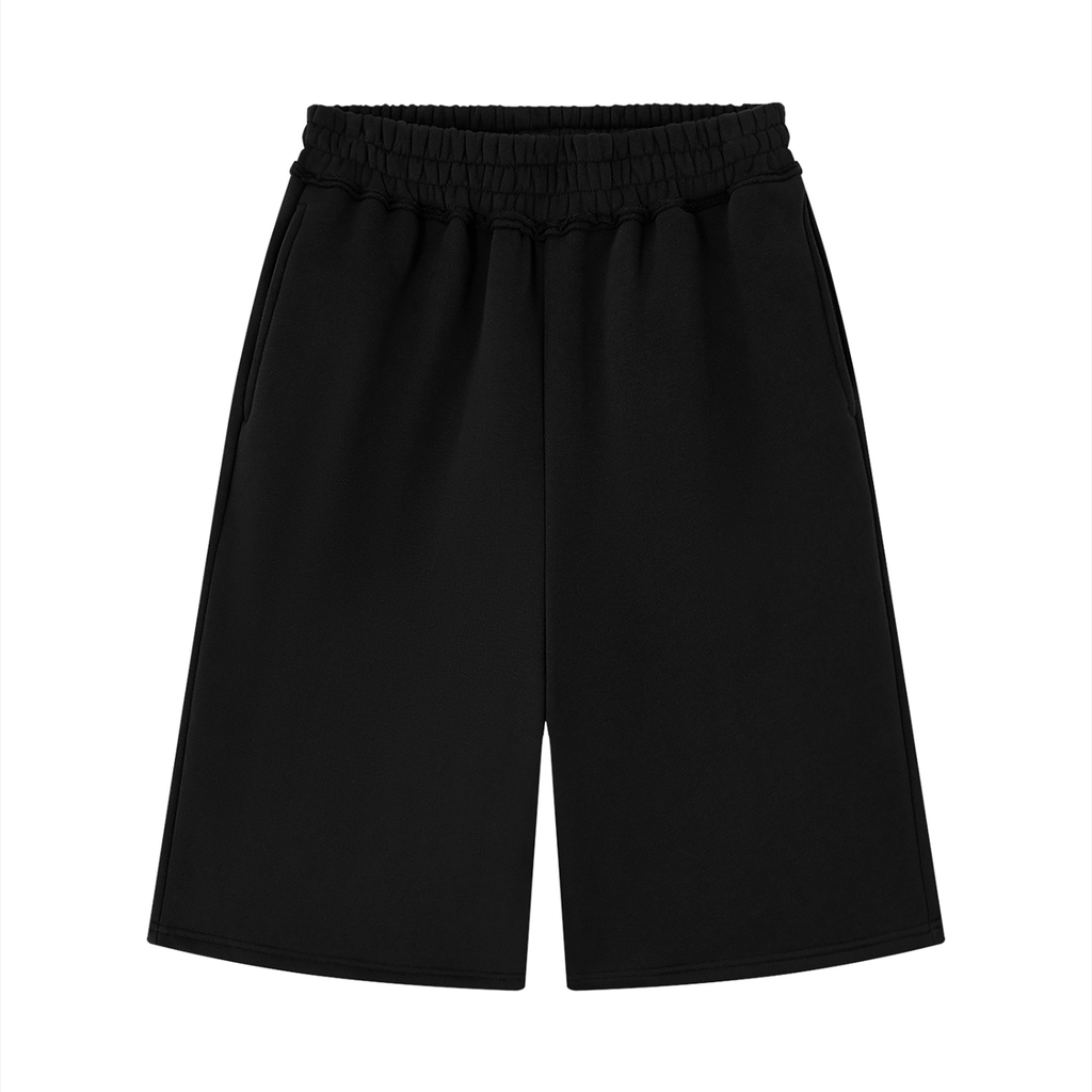 Pantaloncini in pile unisex con orlo grezzo
