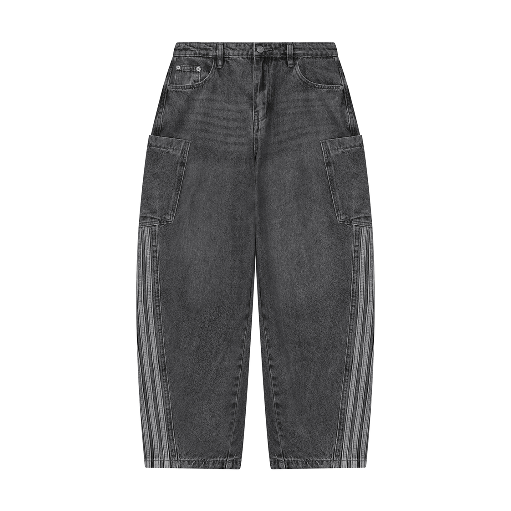 Jeans da donna vintage wash a gamba barrel