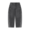 Jeans da donna vintage wash a gamba barrel