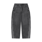 Jeans da donna vintage wash a gamba barrel