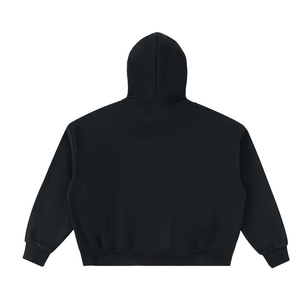 Felpa con cappuccio squadrata full-zip in pile