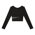 T-shirt da yoga a maniche lunghe con pannelli da donna