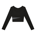 T-shirt da yoga a maniche lunghe con pannelli da donna