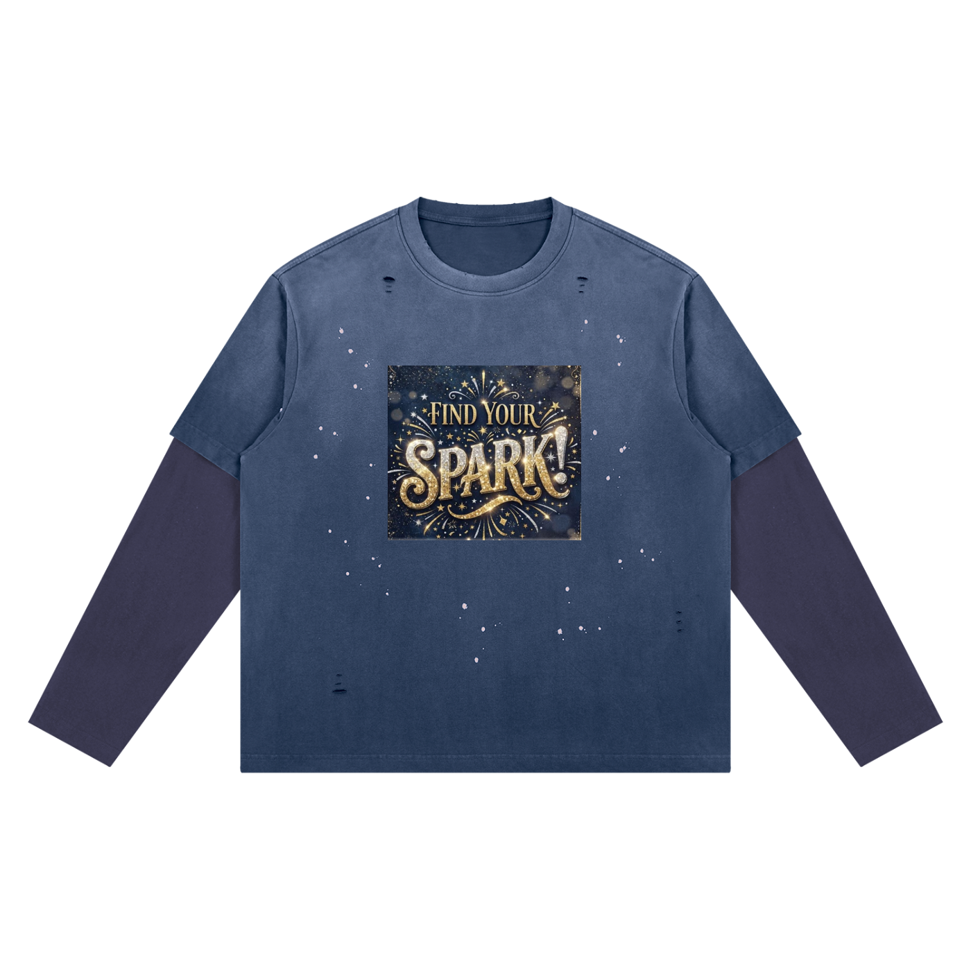 Unisex Vintage Wash Distressed Layer T-Shirt