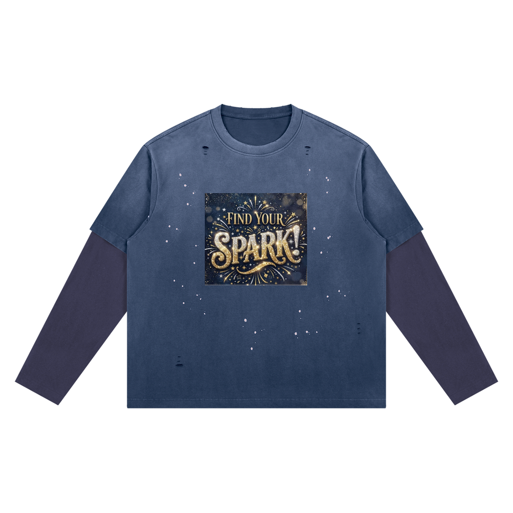 Unisex Vintage Wash Distressed Layer T-Shirt