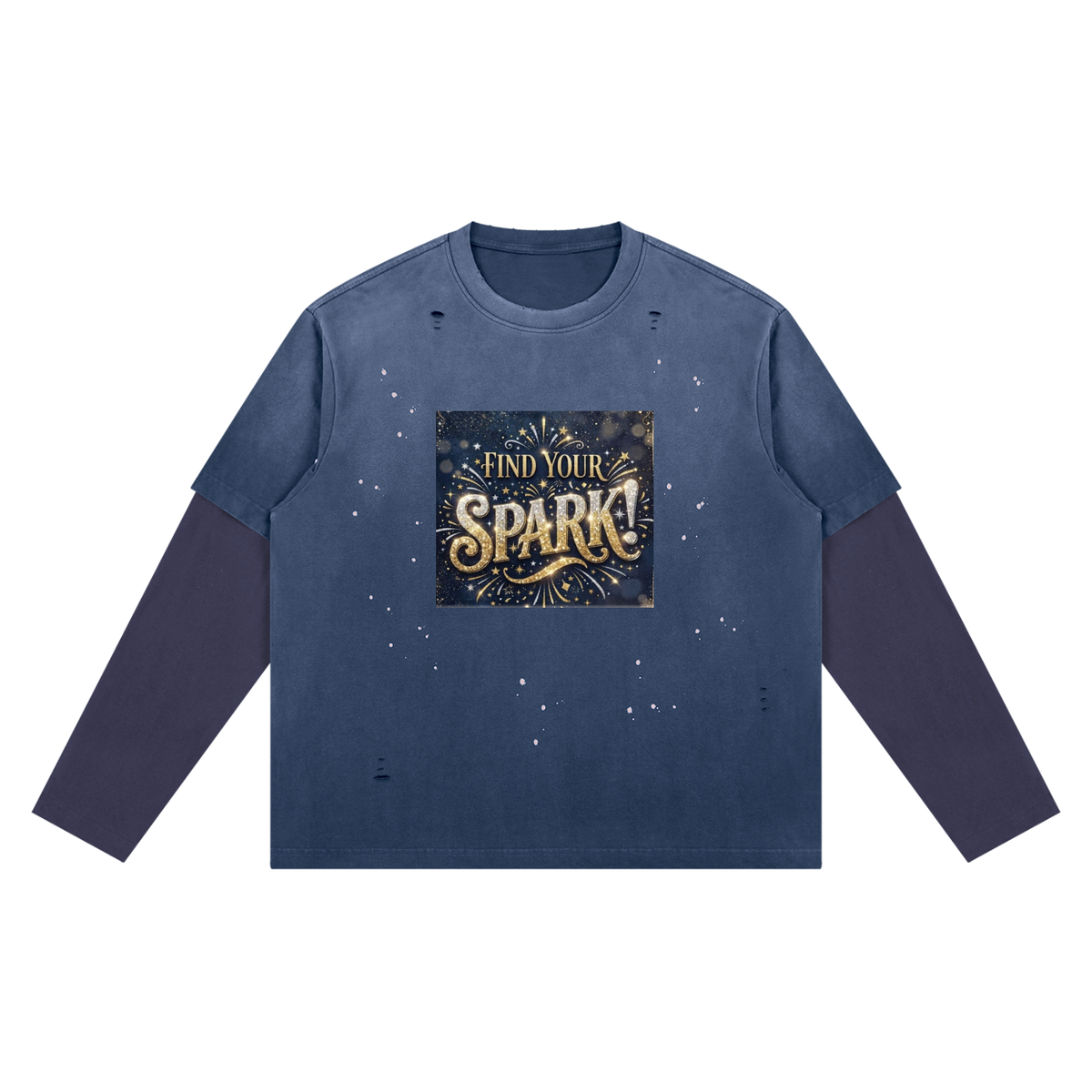 Unisex Vintage Wash Distressed Layer T-Shirt