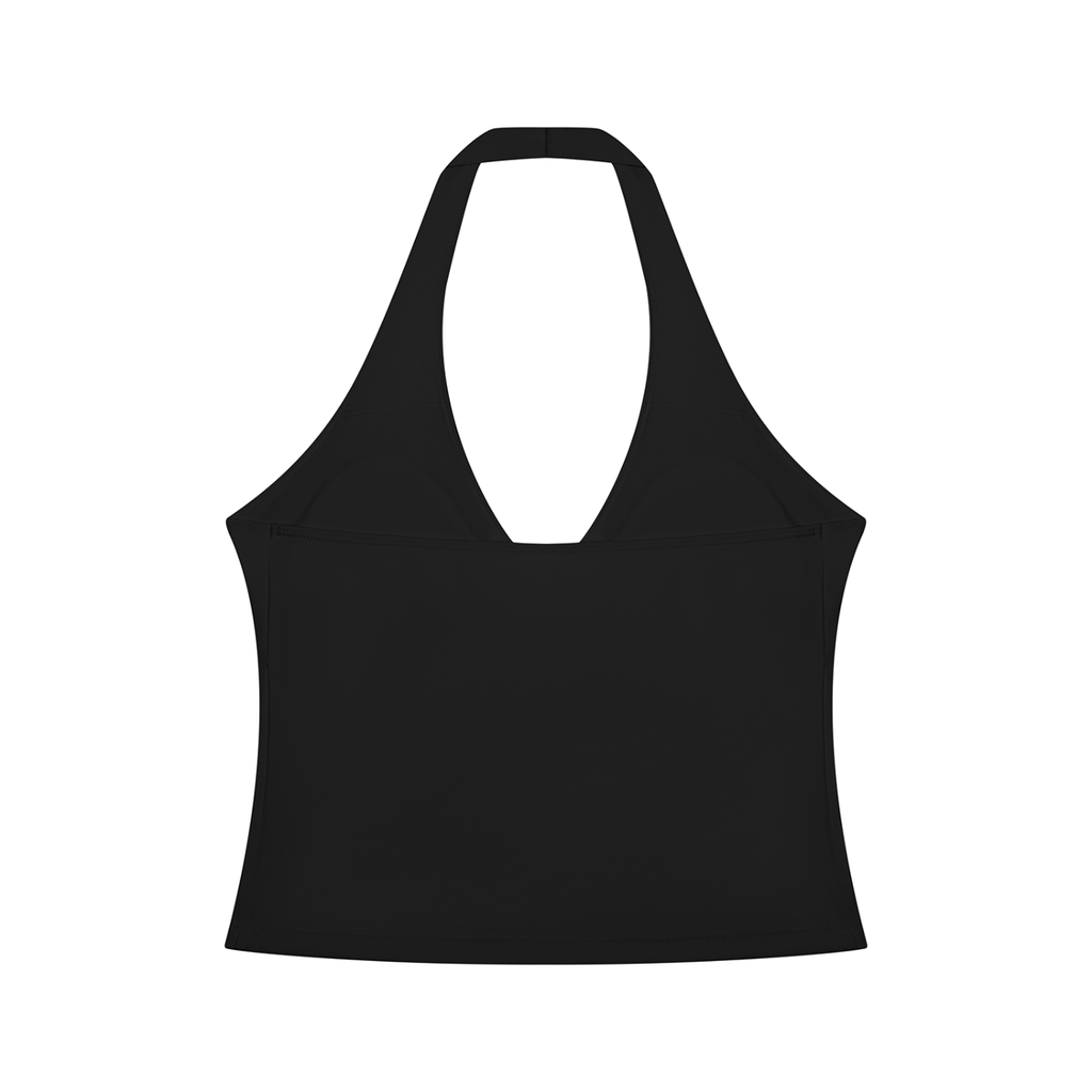 Canotta da yoga smanicata arricciata con scollo all'americana da donna