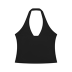 Canotta da yoga smanicata arricciata con scollo all'americana da donna