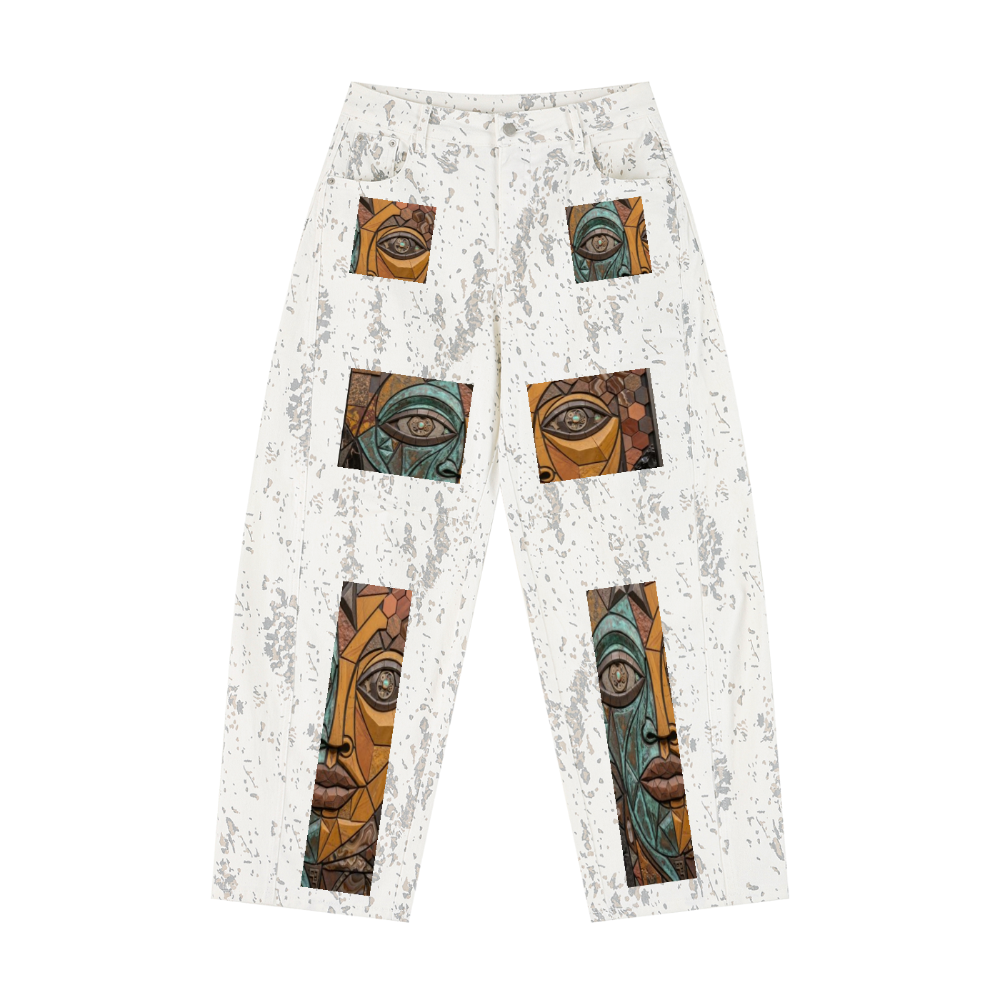 Women's Splatter Barrel Leg Jeans